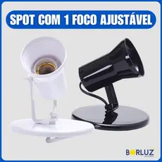 Luminária Spot Led Sobrepor Para Teto e Parede 1 Foco Ajustável 360º Bivolt 110v 220v Área Interna
