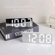 Relógio Despertador Digital De Mesa 16X2X6cm Alarme Temperatura 3  Pilha AAA Usb PRETO/ BRANCO  Com Led canaa yl