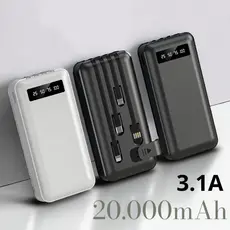 10000/20000mah Carregador Power Bank Portátil Universal Saida 4 Cabos