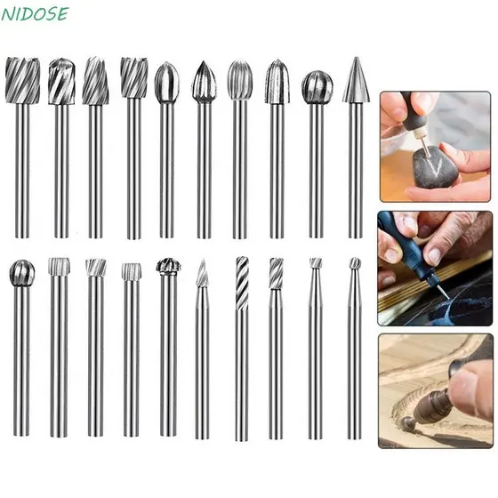 Kits De Brocas NIDOSE De Aço De Alta Velocidade Para Esculpir Durável Conjunto Fresa De Madeira