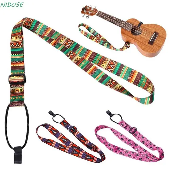Cintos De Guitarra NIDOSE , Cinta De Poliéster Estilo Étnico Portátil Ajustável Para Ukulele