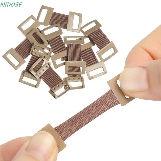 NIDOSE 10/20/50/100Pcs Clipes De Bandagem De Substituição Branco/Cor Café Aptidão Protetor Clipe De Metal Elástico
