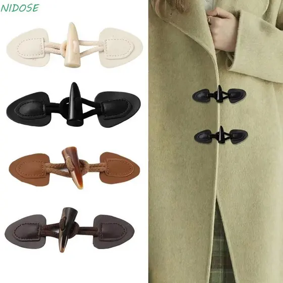 Botões De Chifre Costurados NIDOSE , Fivela De Couro PU Com Prendedor , Decoração De Bolsas , Botão De Artesanato De Cos