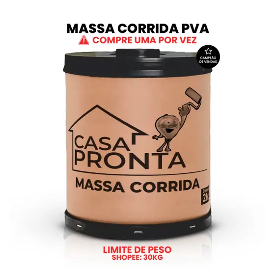 Massa Corrida Premium PVA Revestimento 21kg Branca Alta Cobertura Fácil Aplicação e Acabamento Liso