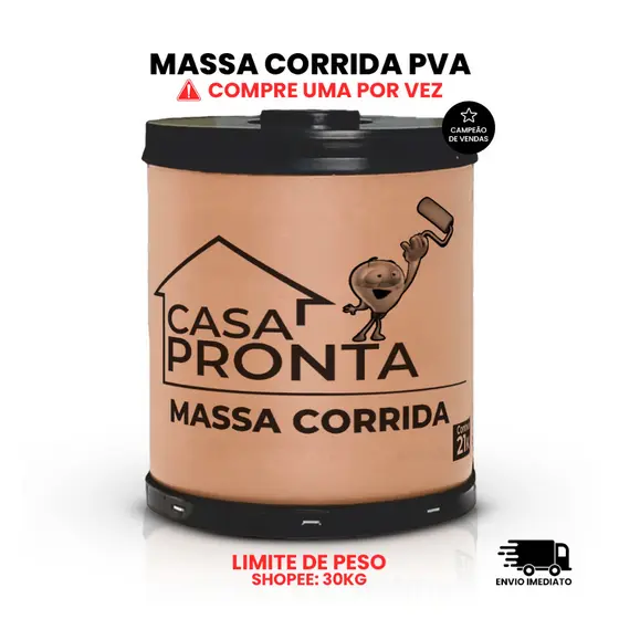 Massa Corrida Premium PVA Revestimento 21kg Branca