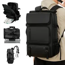 Mochila Mala Couro Masculina Viagem Trilha Camping Impermeavel Resistente Grande Espaçosa Multicompartimento