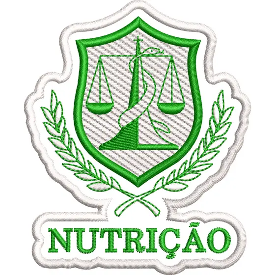 Patch Bordado Nutrição Personalizado Jaleco e Uniforme Nutricionista Profissional