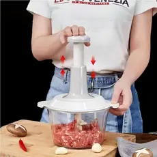 Triturador De Alimentos Processador Cortador Manual 1.5L de Legumes Carne Alho Trava de Seguranca
