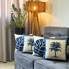 Kit 4 Capas de Almofadas Estampadas em Suede Decorativas com Zíper 40x40cm