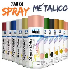 Tinta Spray Tekbond Super Color Metálico 350ml Várias Cores Secagem Rápida