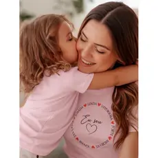 KIT 2 Camisetas Feminina Tal Mãe Tal filha Look combinadinhas estampa minimalista Blusas 100% Algodão confortável