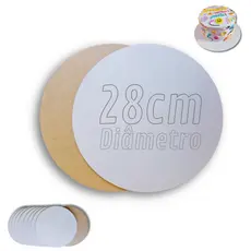 Kit 10 Cake Board 28cm Tabuleiro Bolo Em Mdf 3mm Redondo