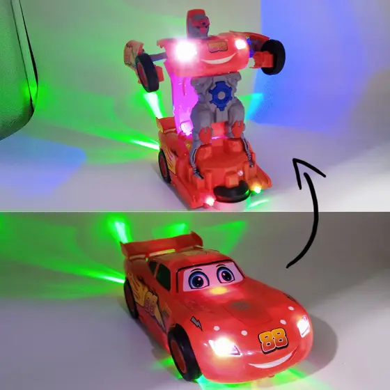 Carrinho Transformers Relampago McQueen Vira Robô（GRANDE)Carros Com Luz e Som