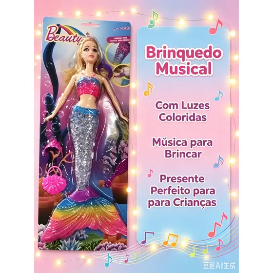 boneca SEREIA com luz e som/ brinquedo infantil/bonecas WJ47