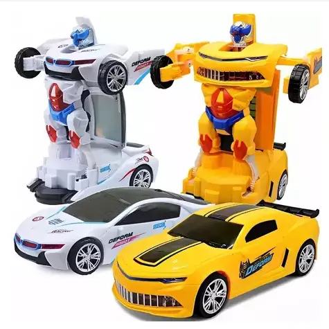Carrinho Transformes Robô 2 em 1 Brinquedo Infantil Eletrônico Com Luz e Som Automáticos