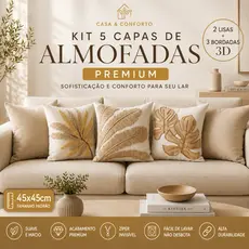 Kit 5 Capas de Almofadas Premium 45x45 Sublimadas 3D Decorativas para Sofá Sala Luxo