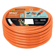 Mangueira Multi 1/2" Tramontina Laranja em PVC 3 Camadas 20 m com Engates Rápidos e Esguicho