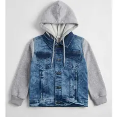 Jaqueta Jeans Infantil Masculina com Capuz 1 ao 16
