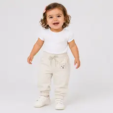 Calça Jogger de Sarja Menina - Confortável de Elástico - Veste de 1 a 3 Anos
