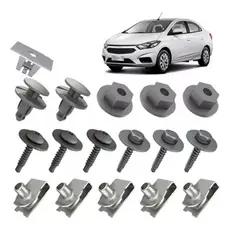 Kit 17 Grampos Presilhas Fixação Parabarro Diant Onix Prisma 2013 ATÉ 2016