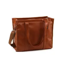 Bolsa Tote Midi com Alça Caramelo