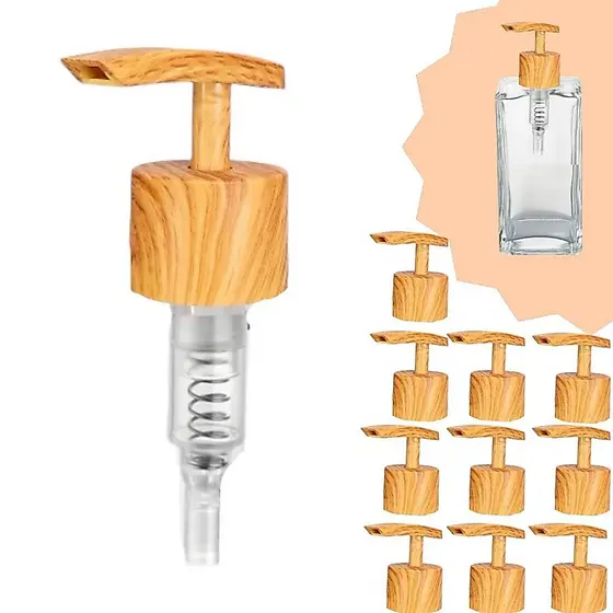 Kit Com 2 Ou 10 Válvulas Pump Super Luxo Bico De Pato Madeira Para Saboneteira Rosca 28/410