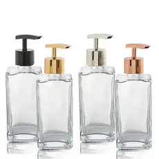 2 Porta Sabonete Vidro 250ml Square Válvula Super Luxo