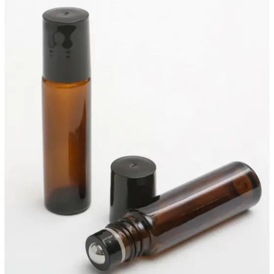 1 Ou 5 Frascos de vidro Âmbar 10 ml Rollon com Anel vedação Óleos Essenciais Aromaterapia