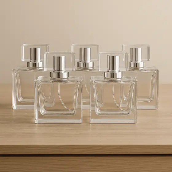 1 Ou 5 Frascos De Vidro 30 ML Válvula Spray Para Perfume Com Tampa Acrílica Transparente