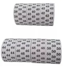Etiqueta de papel - Numeração 0 ao 60 - 1.000 unidades