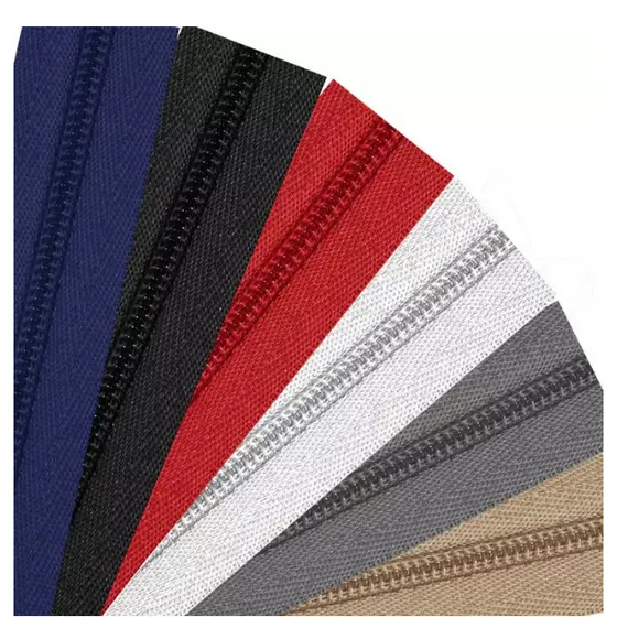 Kit 5 Metros Zíper Nylon N.5 + (10 Cursores Padrão - Cor Prata ou Dourado)