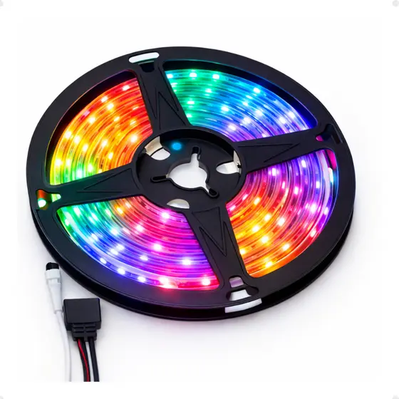 Fita LED Colorida 5m RGB Controle Quarto Gamer Bivolt