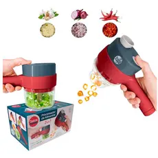 Processador Elétrico 2 Em 1 Cortador e Fatiador De Legumes - Vermelho - Dolce Home