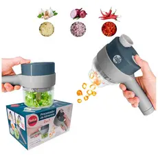 Processador Elétrico 2 Em 1 Cortador e Fatiador De Legumes - Cinza - Dolce Home