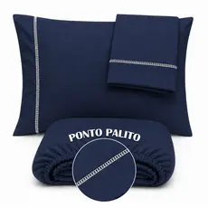 Jogo de Lençol 400 Fios Ponto Palito Cama Solteiro Casal Queen King Micropercal Várias Cores