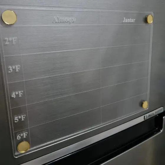 Planner Semanal acrilico almoço e jantar magnetico geladeira