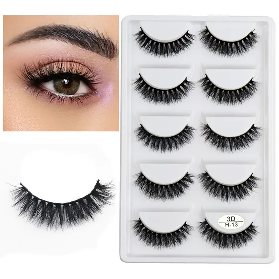 5 pares de cílios postiços cílios postiços naturais 3DX01 X05 X06 X08 H01 H06 H13 G805