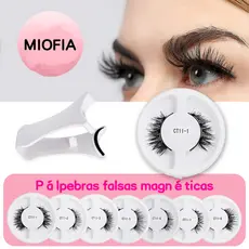 Cílios postiços magnéticos à prova d'água reutilizáveis MIOFIA, com clipe para cílios