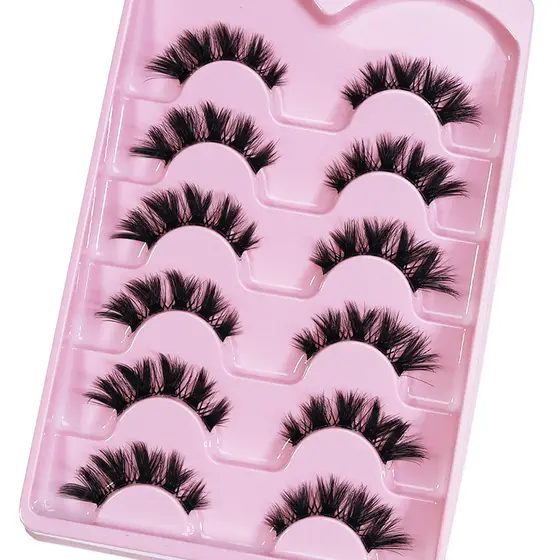 MIOFIA 6 pares de cílios postiços de olho de gato, Material de cabelo de vison,