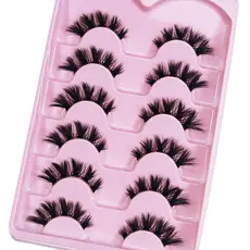 MIOFIA 6 pares de cílios postiços de olho de gato, Material de cabelo de vison,