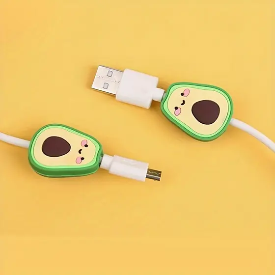 10  Pcs Protetor Cabo USB Carregador Personagem Iphone Android