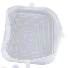 12 Quadrado Tampas Tampa Silicone Elastica Reutilizável Elástica Para Potes Tapoer Panela Cozinha Flexivel