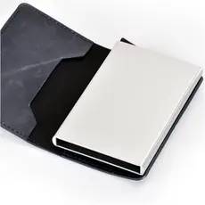 Carteiras Fibra De Carbono Porta-Cartões Masculina Marca Preta Mágica Tripla De Couro