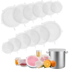12 Peças Tampas Panela Silicone Universal Reutilizável Elástica Tampas Silicone Rotundidade