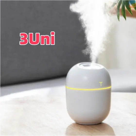 3 Unidades Mini Umidificador Nano Atomização De Grande Capacidade Com Conexão Usb Ultrassônico De Ar 220ml Promoção