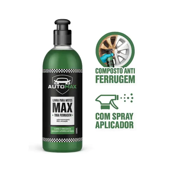 Tira Ferrugem Automotivo Automax Remove Ferrugens Corrente Peças 500ml