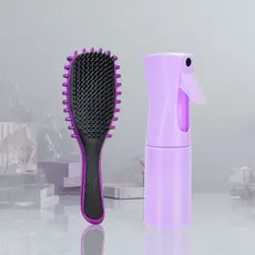 Conjunto De Escova Onda Fitagem Cabelo 2 Peças Ondulação De Cerdas Frasco Spray Borrifador