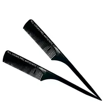 Kit 02 Pente Profissional Carbono 240ºC Antiestático Cerdas Grossas e Cabo Ponta Fina