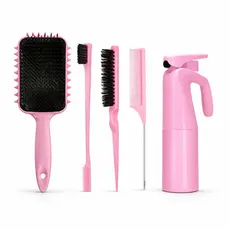Escova Provocadora Baby Hair Pente de Calda Escova Modeladora e Borrifador Continuo Kit Completo