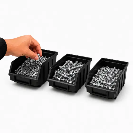 Kit 10 Caixas Gaveteiro Organizadores Bin N3 Gaveta parafusos Preta - Plasconex